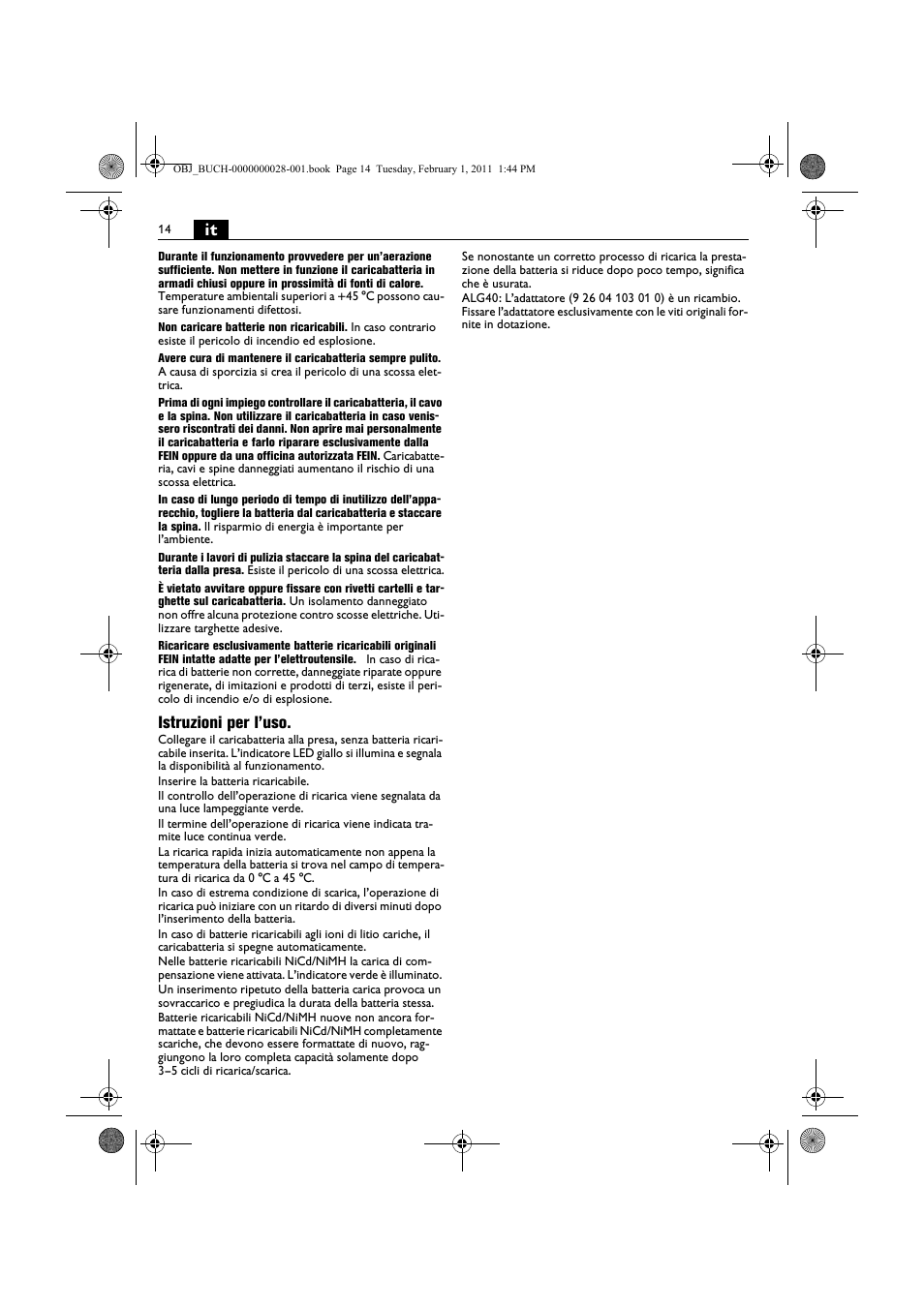 Istruzioni per l’uso | Fein ASCD 18 W4C аккумулятор User Manual | Page 14 / 105