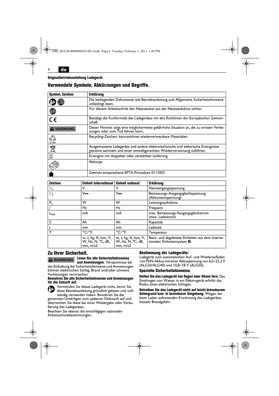 Fein ASCD 18 W4C аккумулятор User Manual | Page 4 / 105