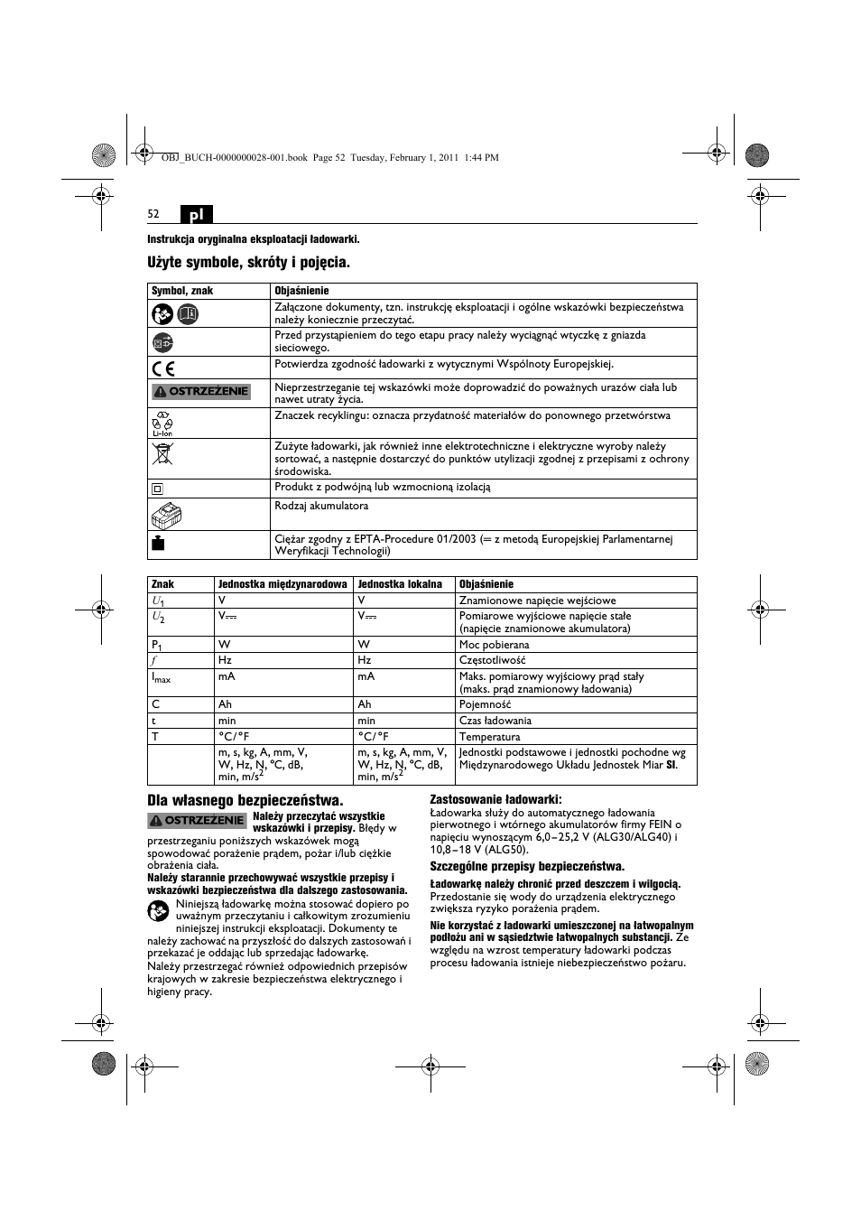 Fein ASCD 18 W4C аккумулятор User Manual | Page 52 / 105