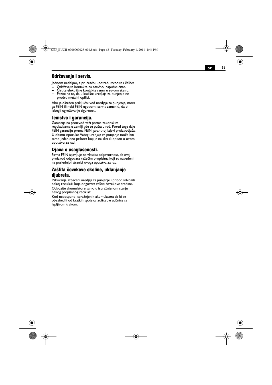 Fein ASCD 18 W4C аккумулятор User Manual | Page 63 / 105