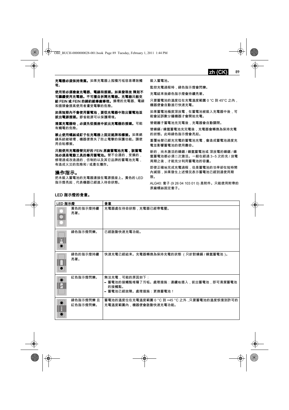 Zh (ck), 操作指示 | Fein ASCD 18 W4C аккумулятор User Manual | Page 89 / 105