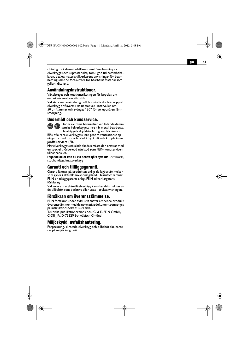 Fein BOP 13-2 User Manual | Page 41 / 110