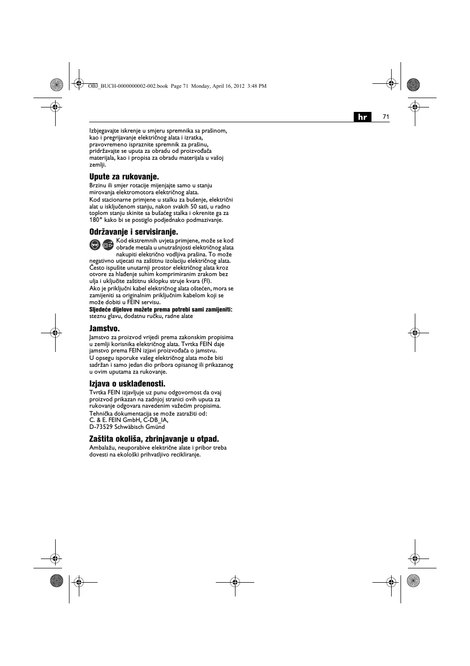 Fein BOP 13-2 User Manual | Page 71 / 110