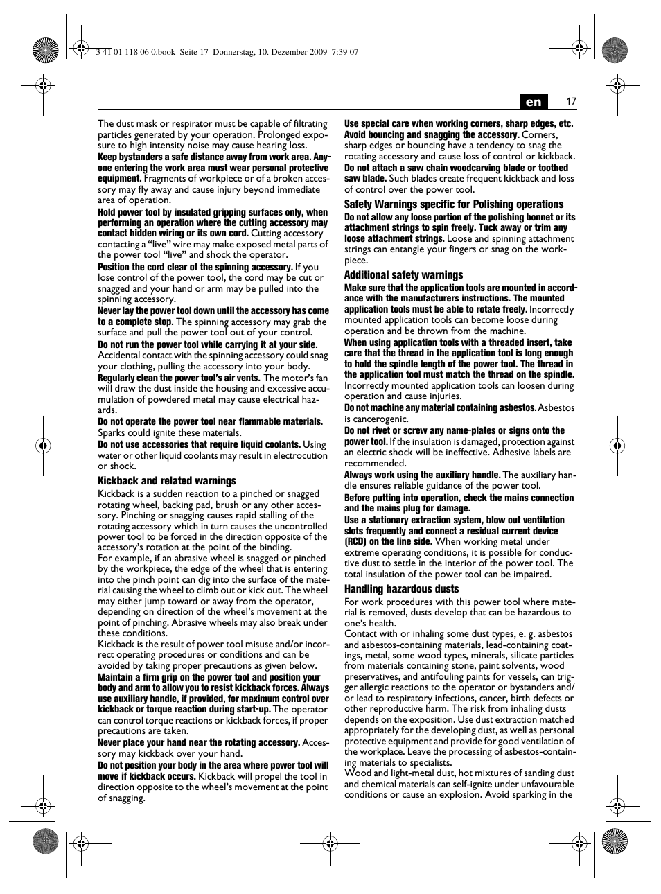 Fein WPO 14-15XE User Manual | Page 17 / 92