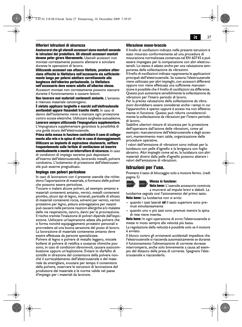 Istruzioni per l’uso | Fein WPO 14-15XE User Manual | Page 27 / 92