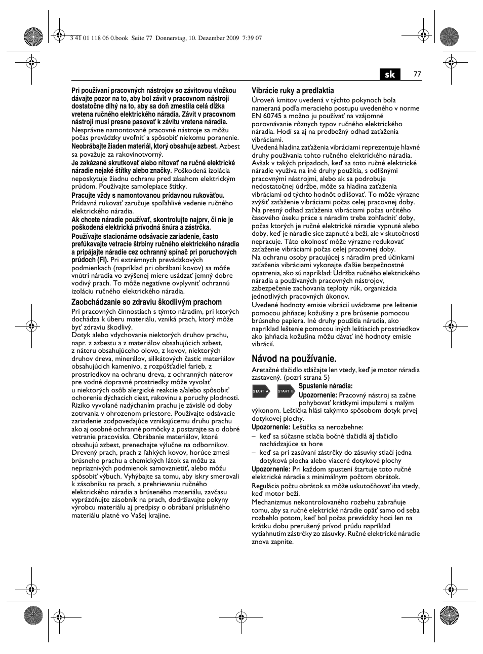 Návod na pouïívanie | Fein WPO 14-15XE User Manual | Page 77 / 92