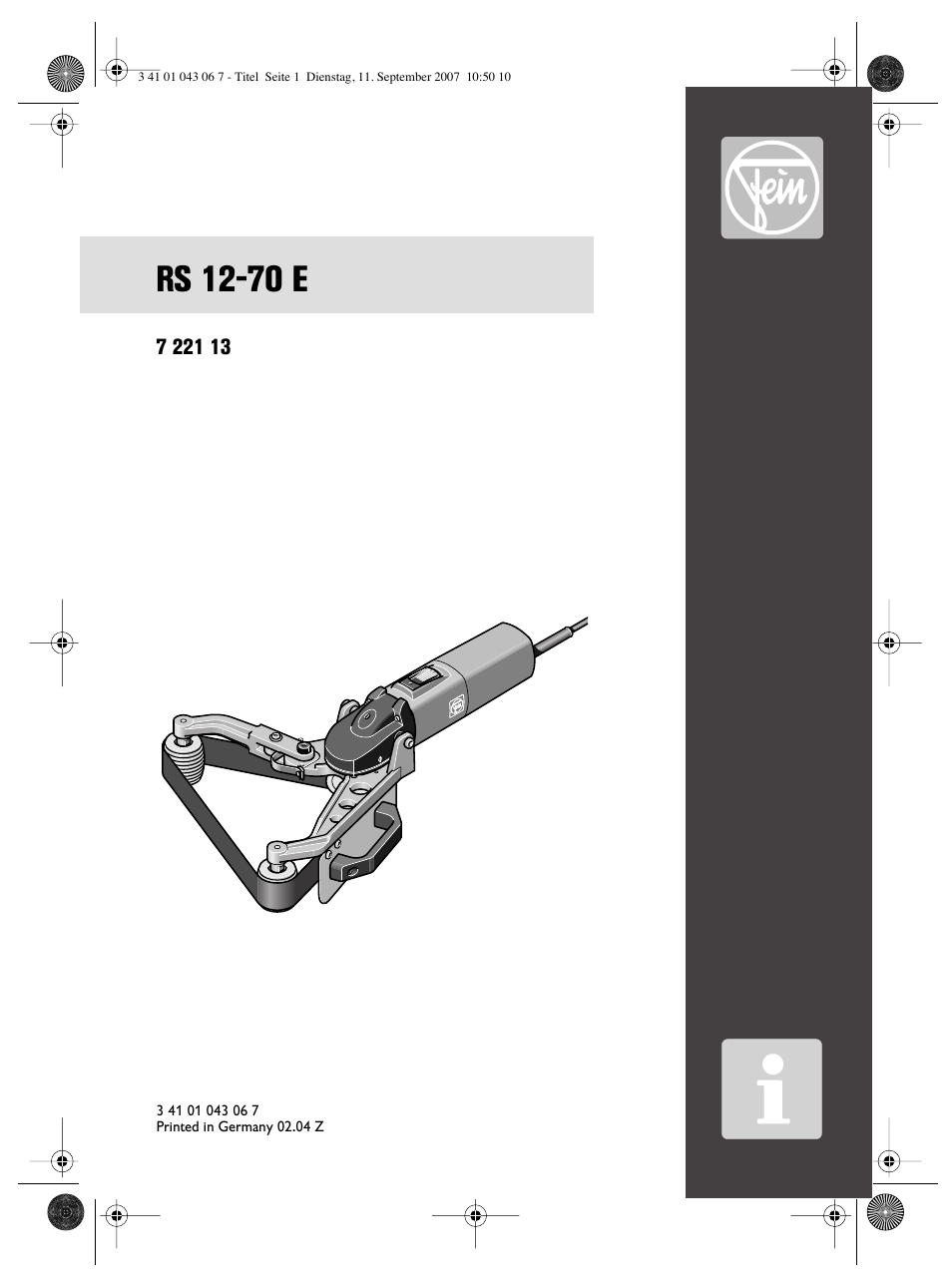 Fein RS 12-70E User Manual | 80 pages