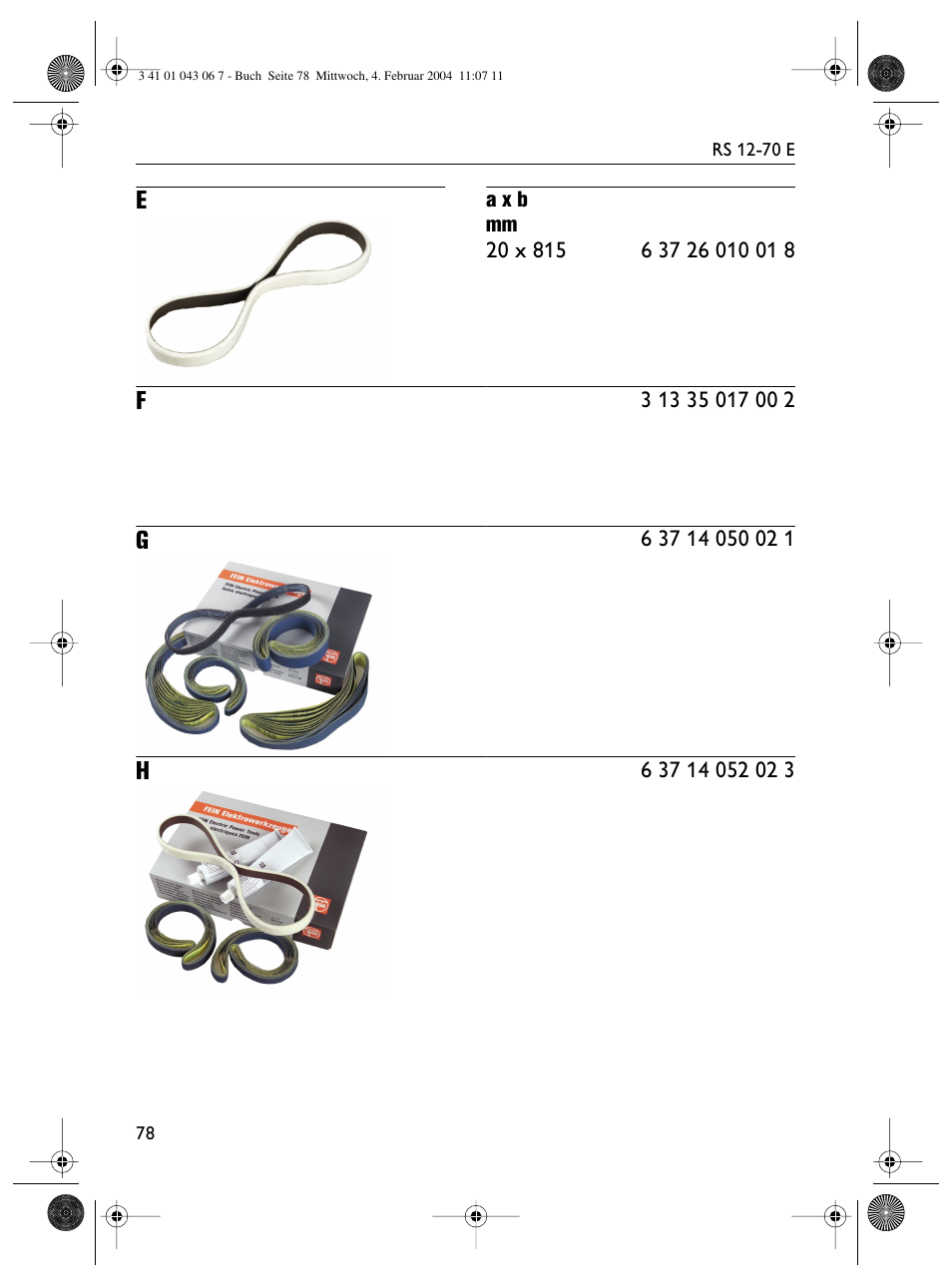 Fein RS 12-70E User Manual | Page 78 / 80