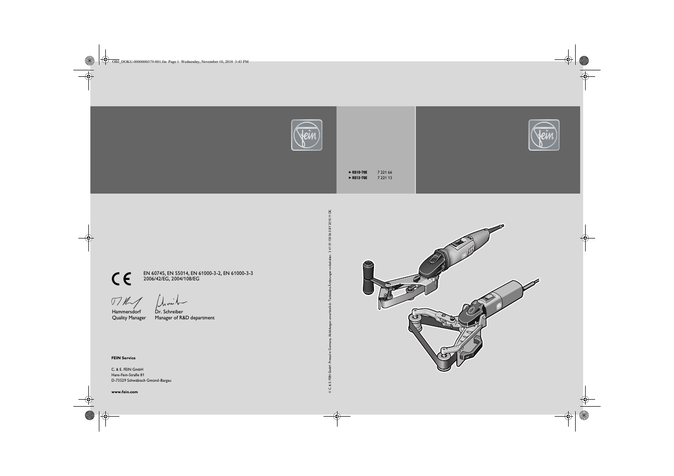 Fein RS 10-70E User Manual | 113 pages