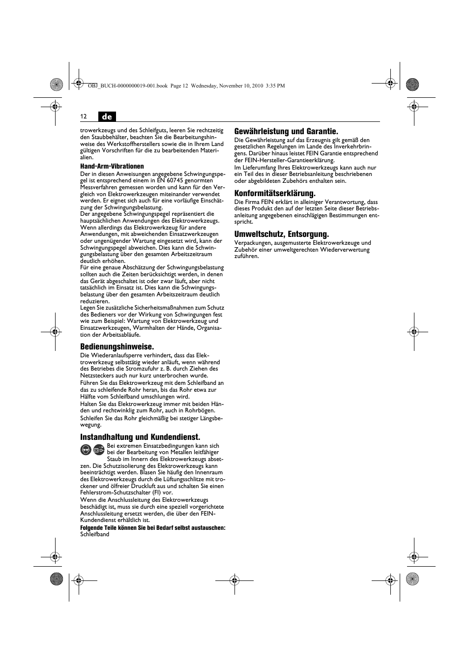 Fein RS 10-70E User Manual | Page 12 / 113