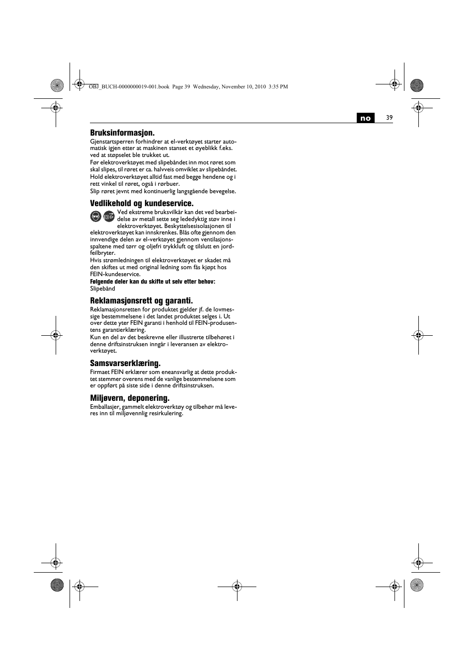 Fein RS 10-70E User Manual | Page 39 / 113