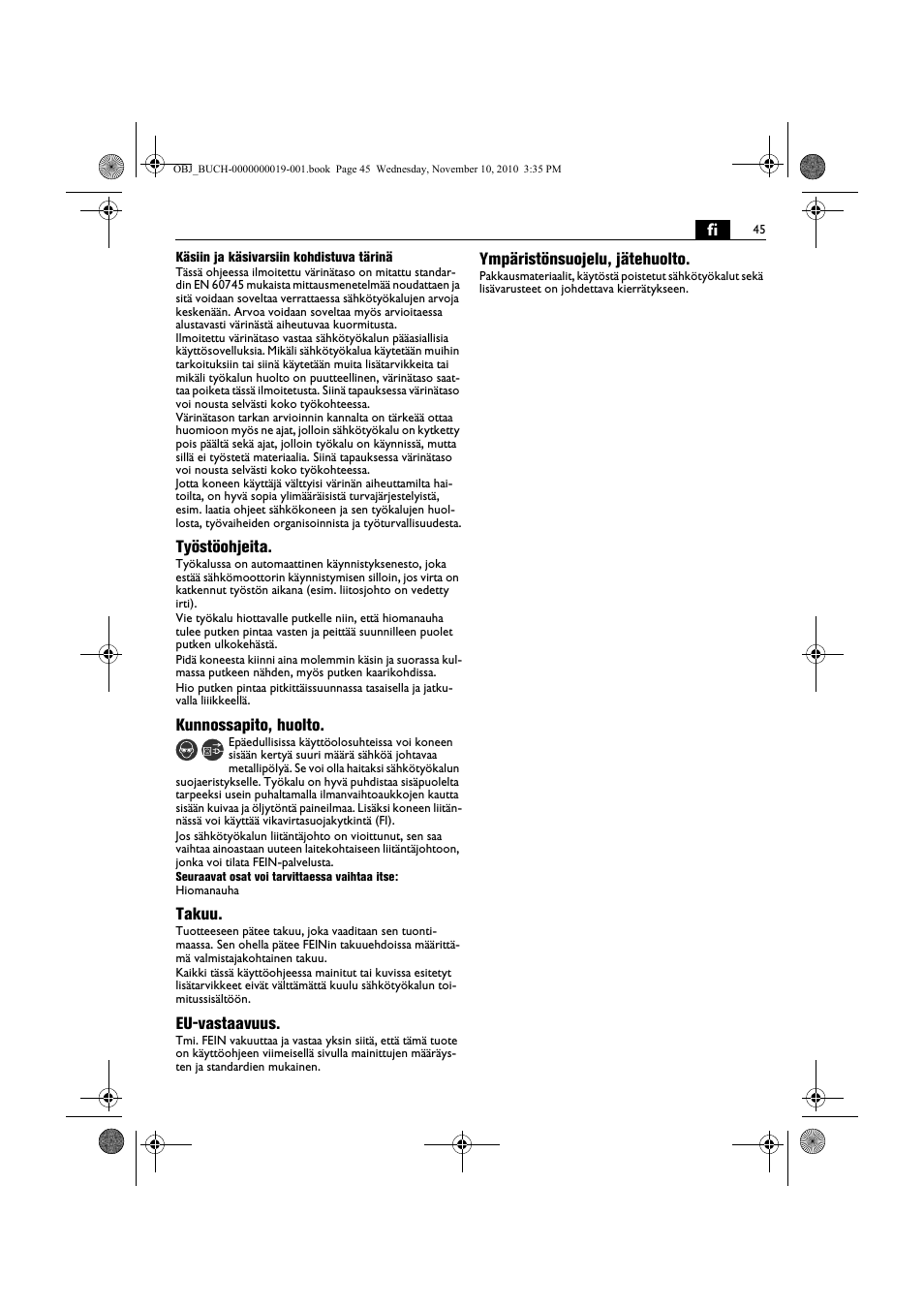 Fein RS 10-70E User Manual | Page 45 / 113