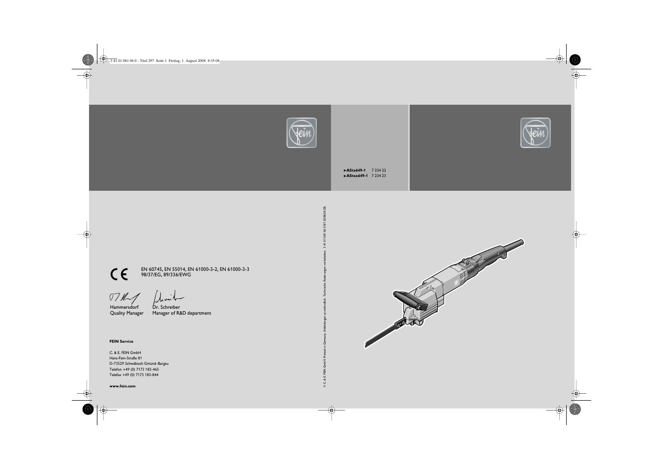 Fein AStxe649_1 User Manual | 68 pages