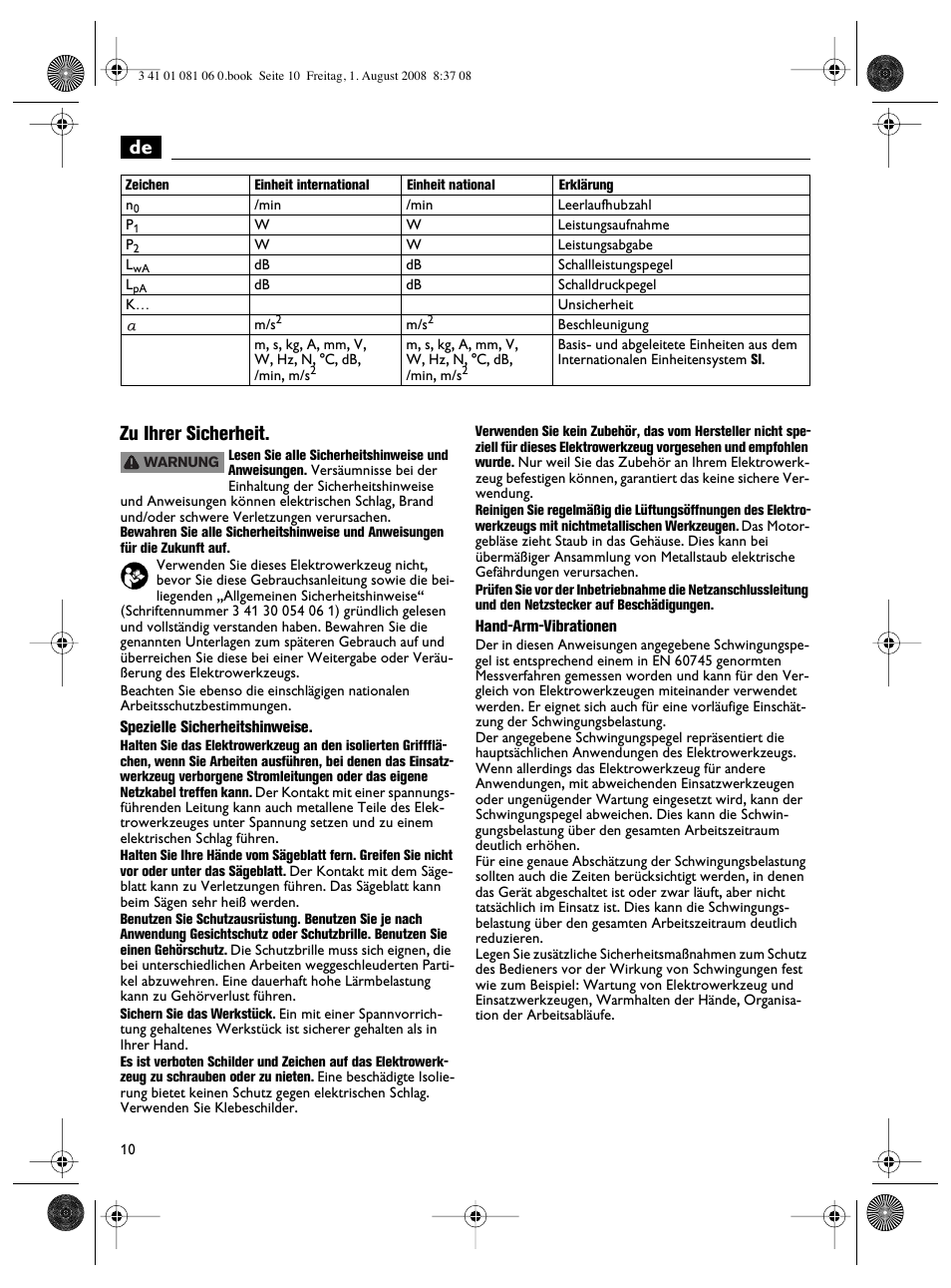 De zu ihrer sicherheit | Fein AStxe649_1 User Manual | Page 10 / 68