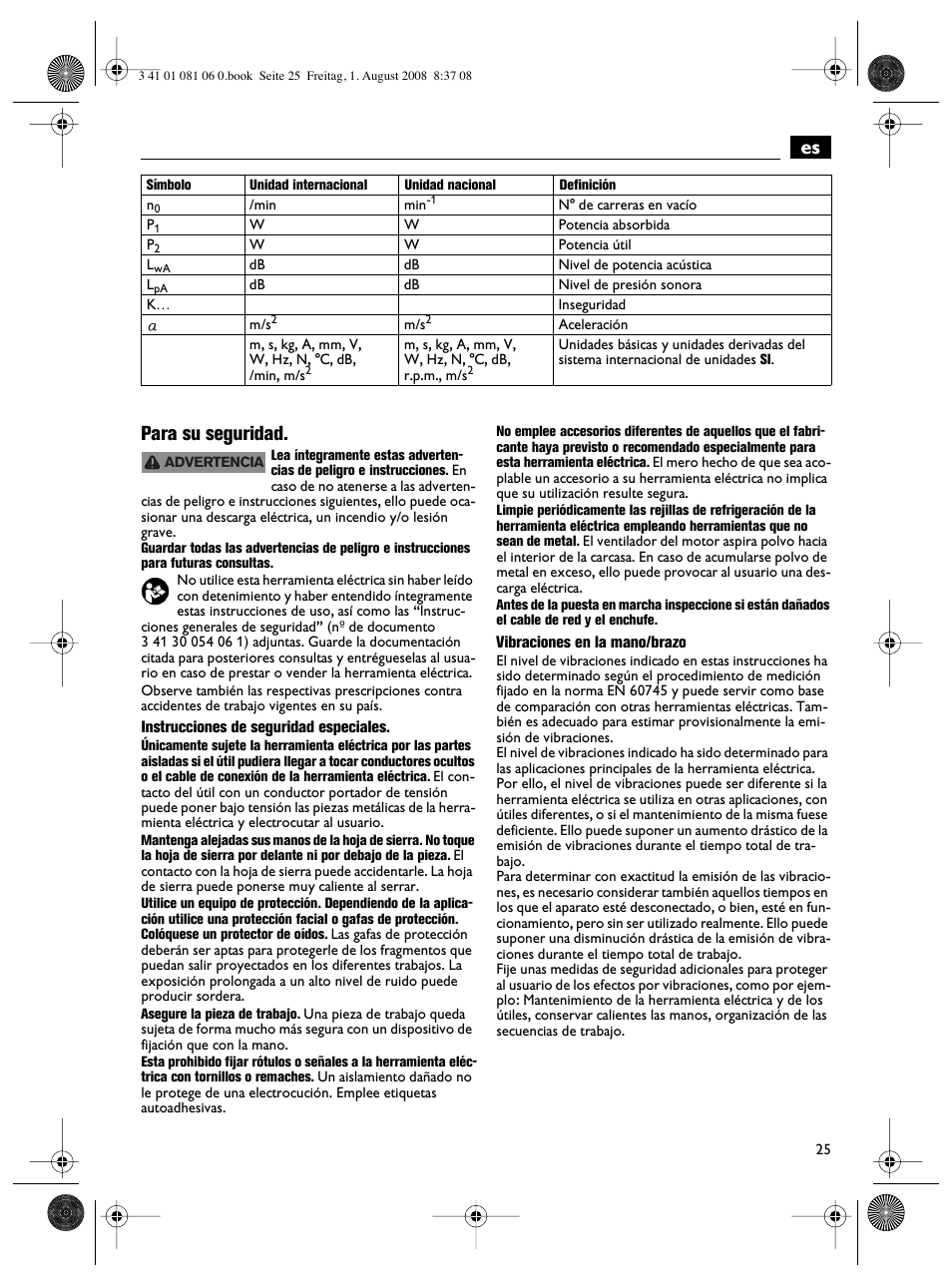Es para su seguridad | Fein AStxe649_1 User Manual | Page 25 / 68