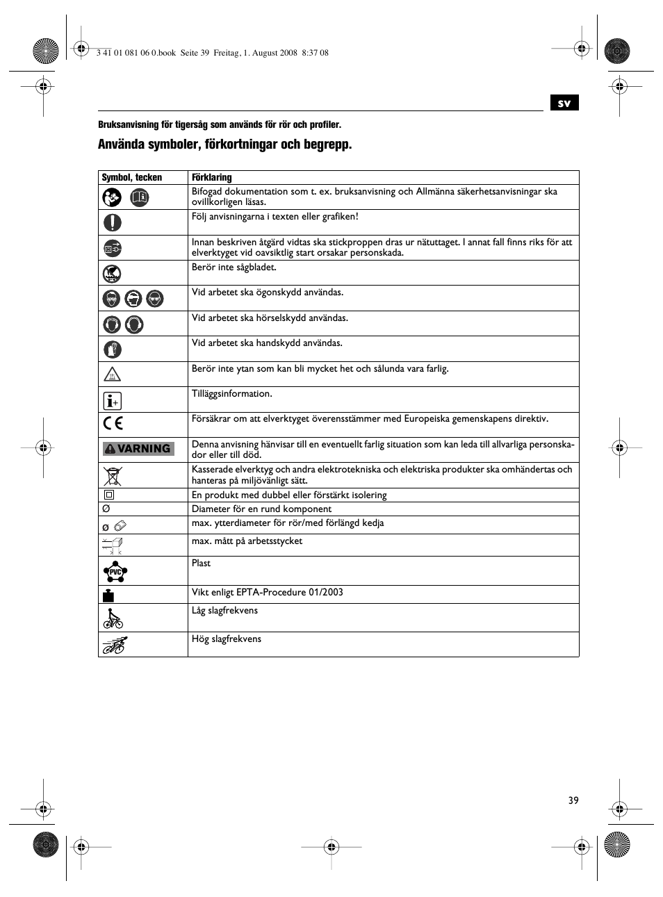 Använda symboler, förkortningar och begrepp | Fein AStxe649_1 User Manual | Page 39 / 68