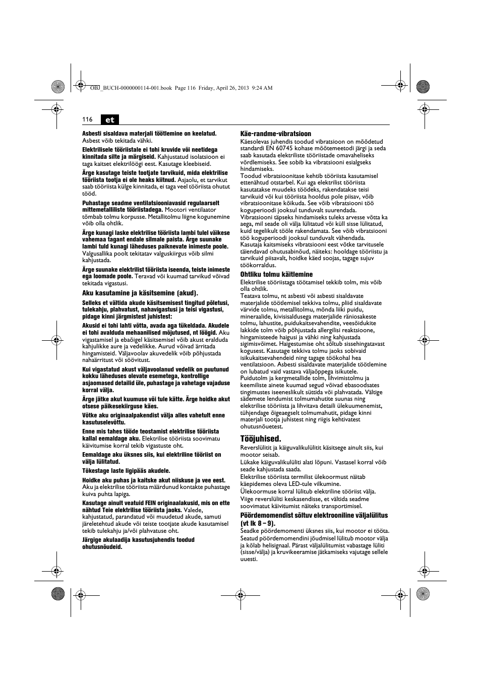 Tööjuhised | Fein ASCM_18QXC User Manual | Page 116 / 154