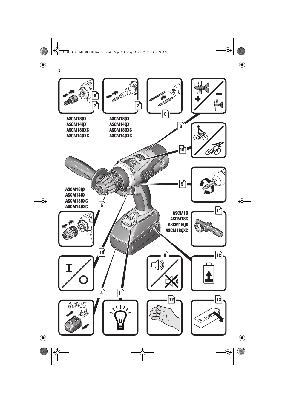 Fein ASCM_18QXC User Manual | Page 3 / 154