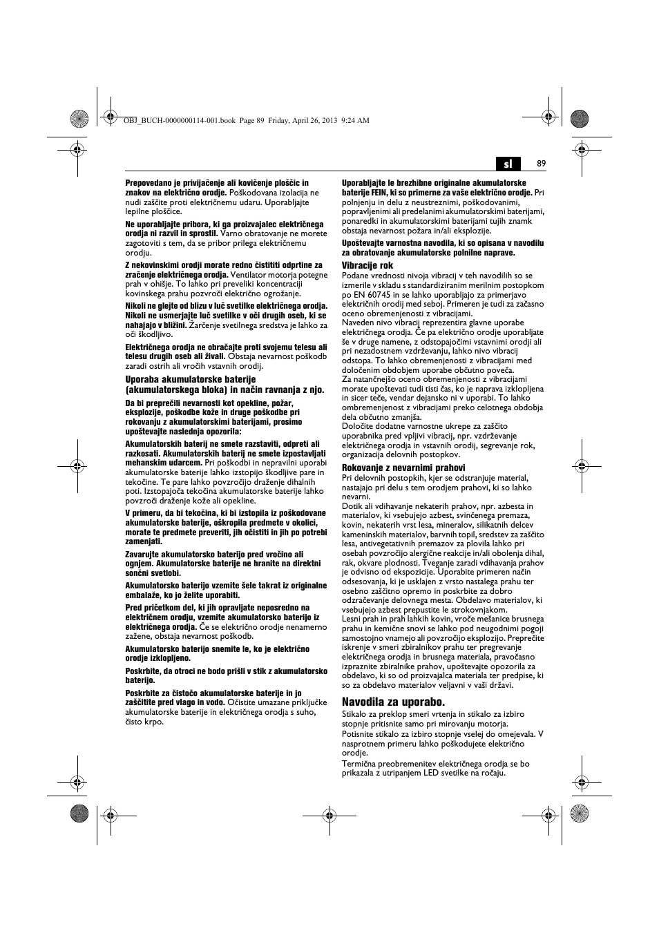 Navodila za uporabo | Fein ASCM_18QXC User Manual | Page 89 / 154