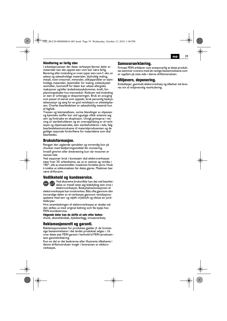 Fein DSeu 638 User Manual | Page 39 / 112