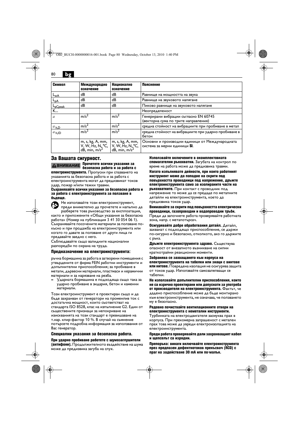 Bg за вашата сигурност | Fein DSeu 638 User Manual | Page 80 / 112