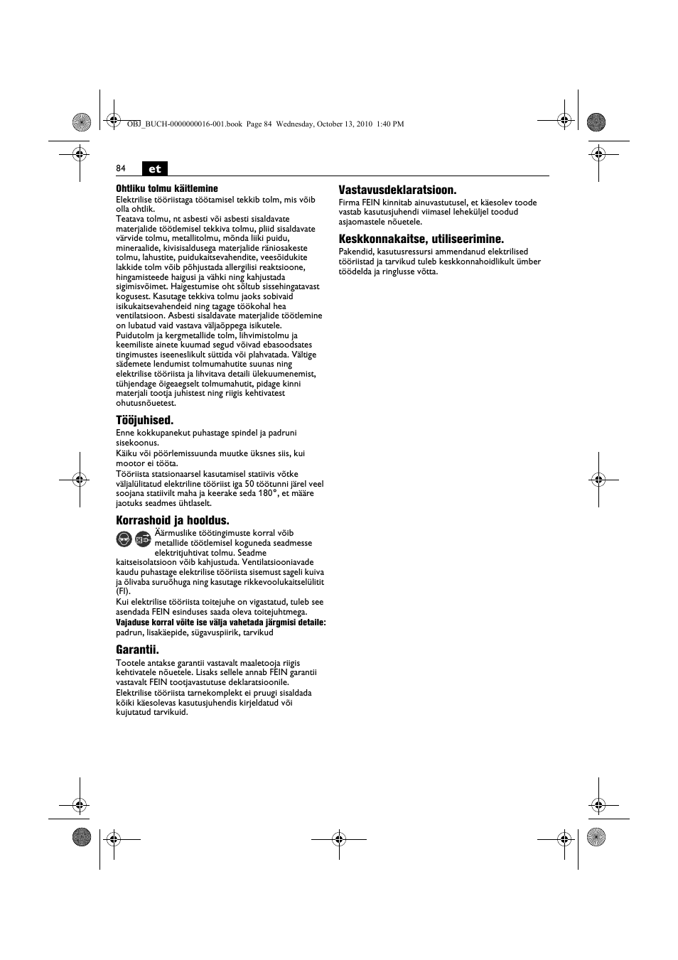 Fein DSeu 638 User Manual | Page 84 / 112