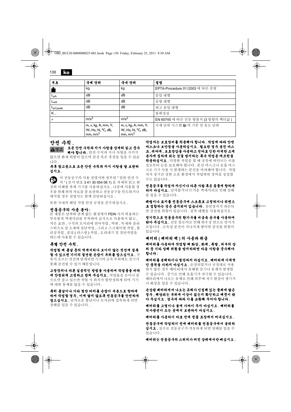 안전 수칙 | Fein MultiMaster с аккумулятором User Manual | Page 130 / 149