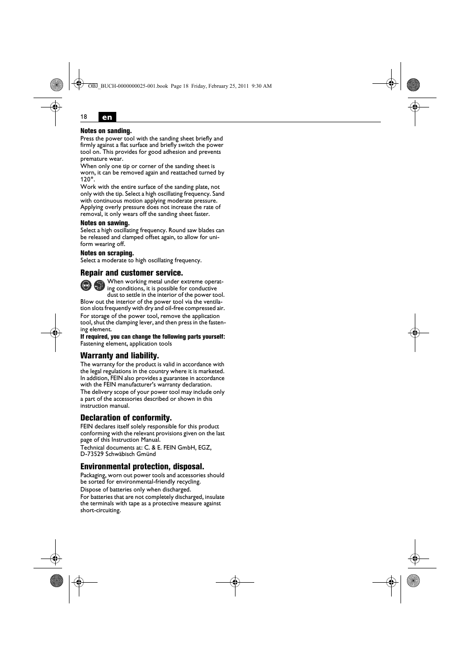 Fein MultiMaster с аккумулятором User Manual | Page 18 / 149