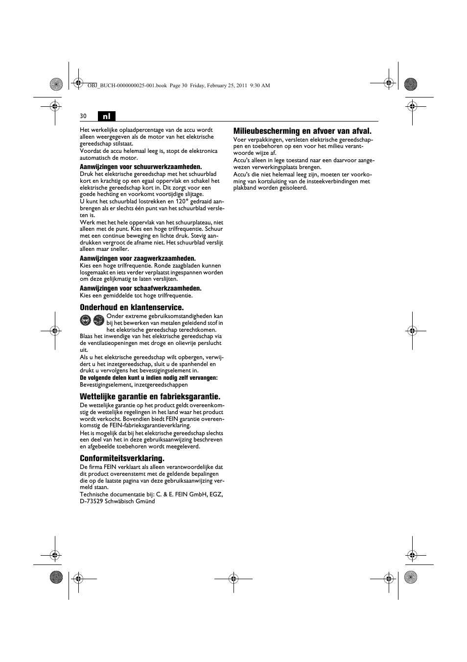 Fein MultiMaster с аккумулятором User Manual | Page 30 / 149