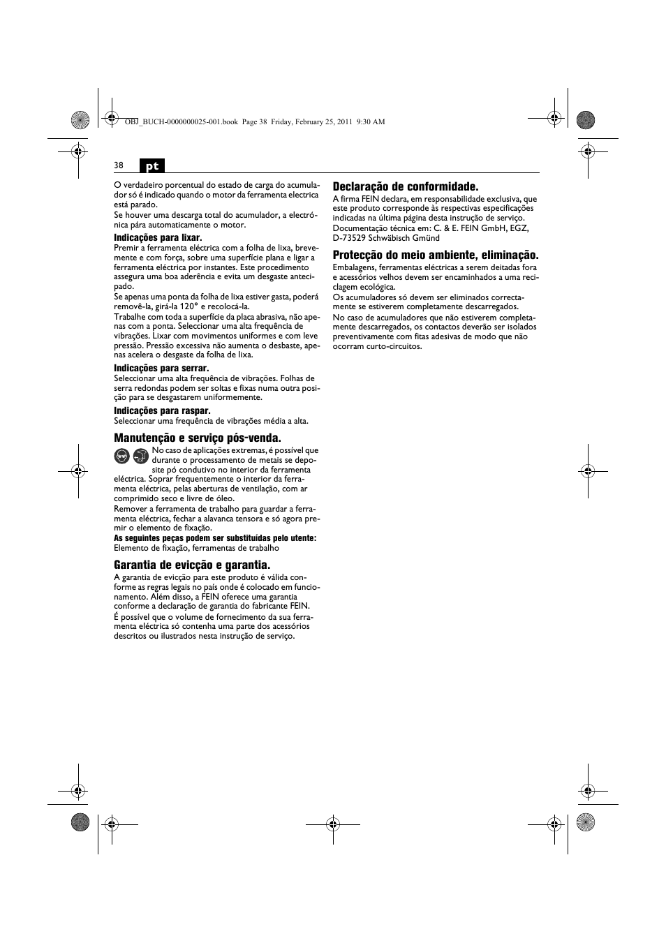 Fein MultiMaster с аккумулятором User Manual | Page 38 / 149