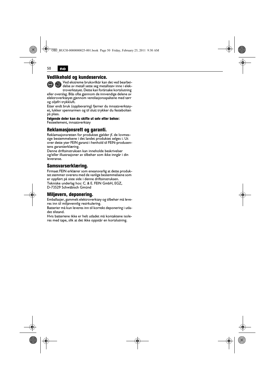 Fein MultiMaster с аккумулятором User Manual | Page 50 / 149