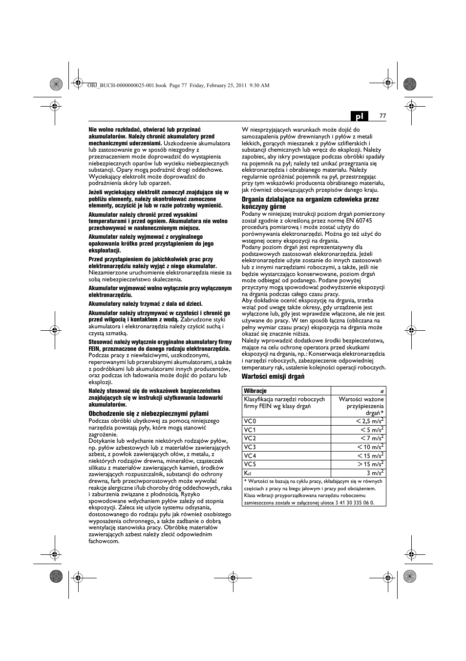 Fein MultiMaster с аккумулятором User Manual | Page 77 / 149