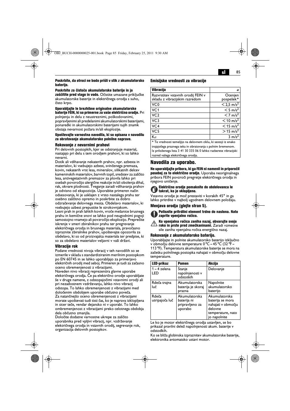 Navodila za uporabo | Fein MultiMaster с аккумулятором User Manual | Page 85 / 149