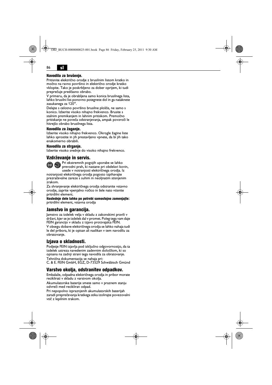 Fein MultiMaster с аккумулятором User Manual | Page 86 / 149