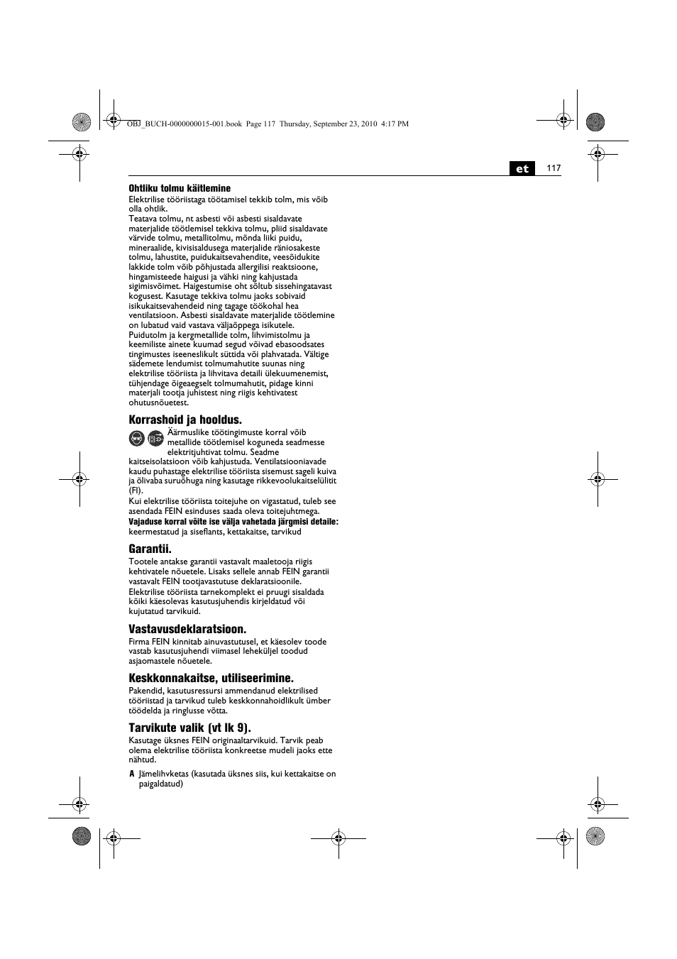 Fein MSfv_649_1 User Manual | Page 117 / 152