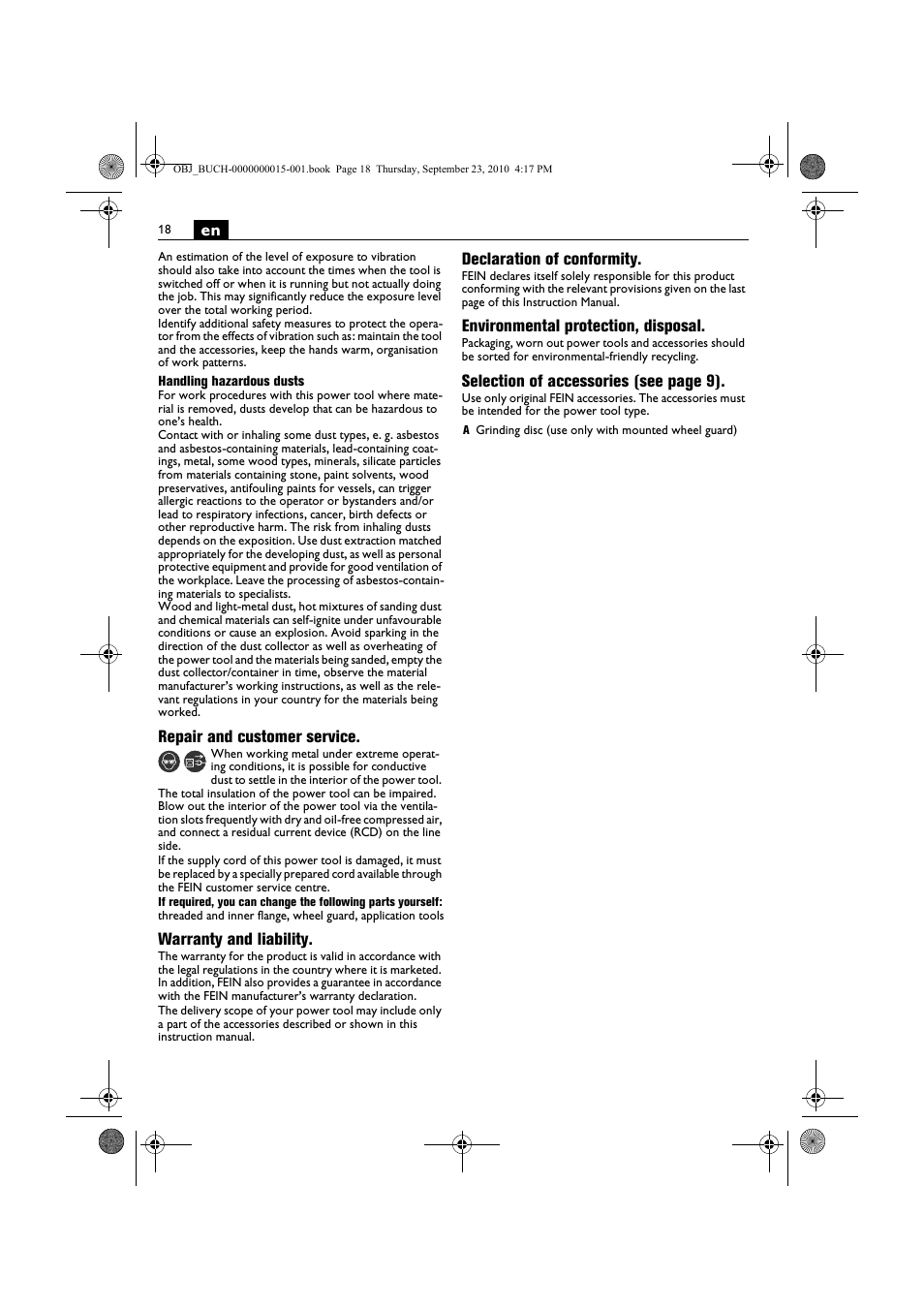 Fein MSfv_649_1 User Manual | Page 18 / 152