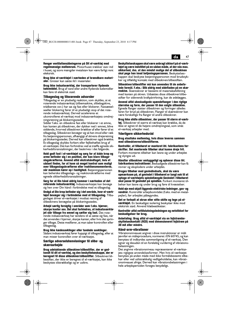 Fein MSfv_649_1 User Manual | Page 47 / 152