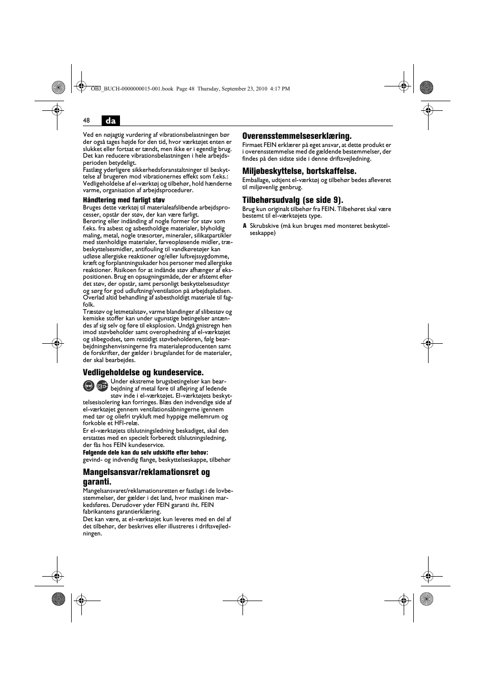 Fein MSfv_649_1 User Manual | Page 48 / 152