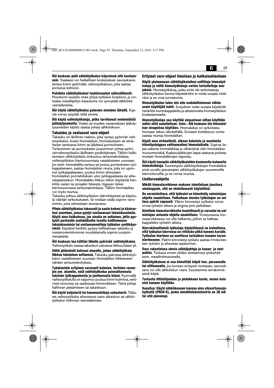 Fein MSfv_649_1 User Manual | Page 59 / 152