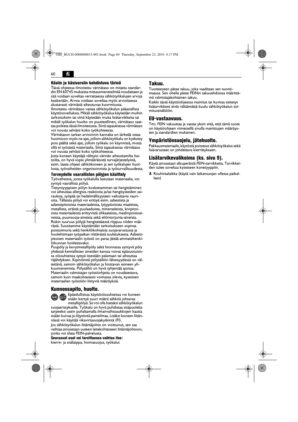Fein MSfv_649_1 User Manual | Page 60 / 152