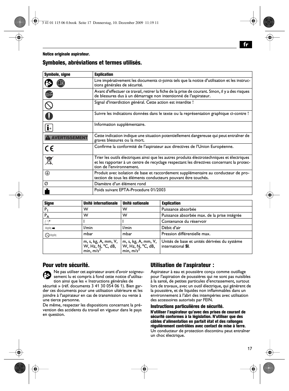 Utilisation de l’aspirateur | Fein Dustex_40 User Manual | Page 17 / 61