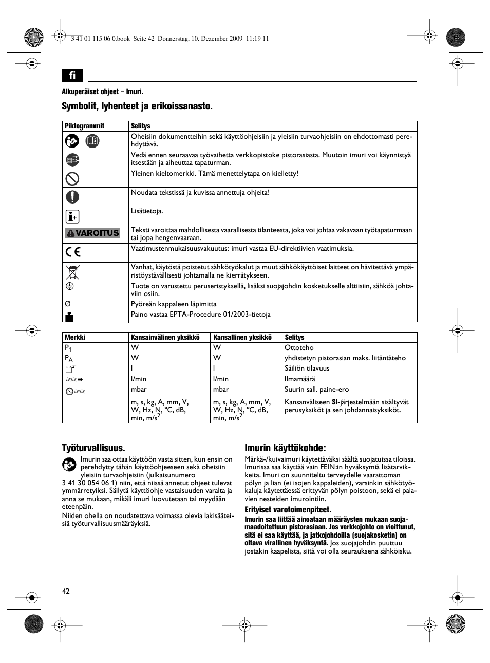 Imurin käyttökohde | Fein Dustex_40 User Manual | Page 42 / 61