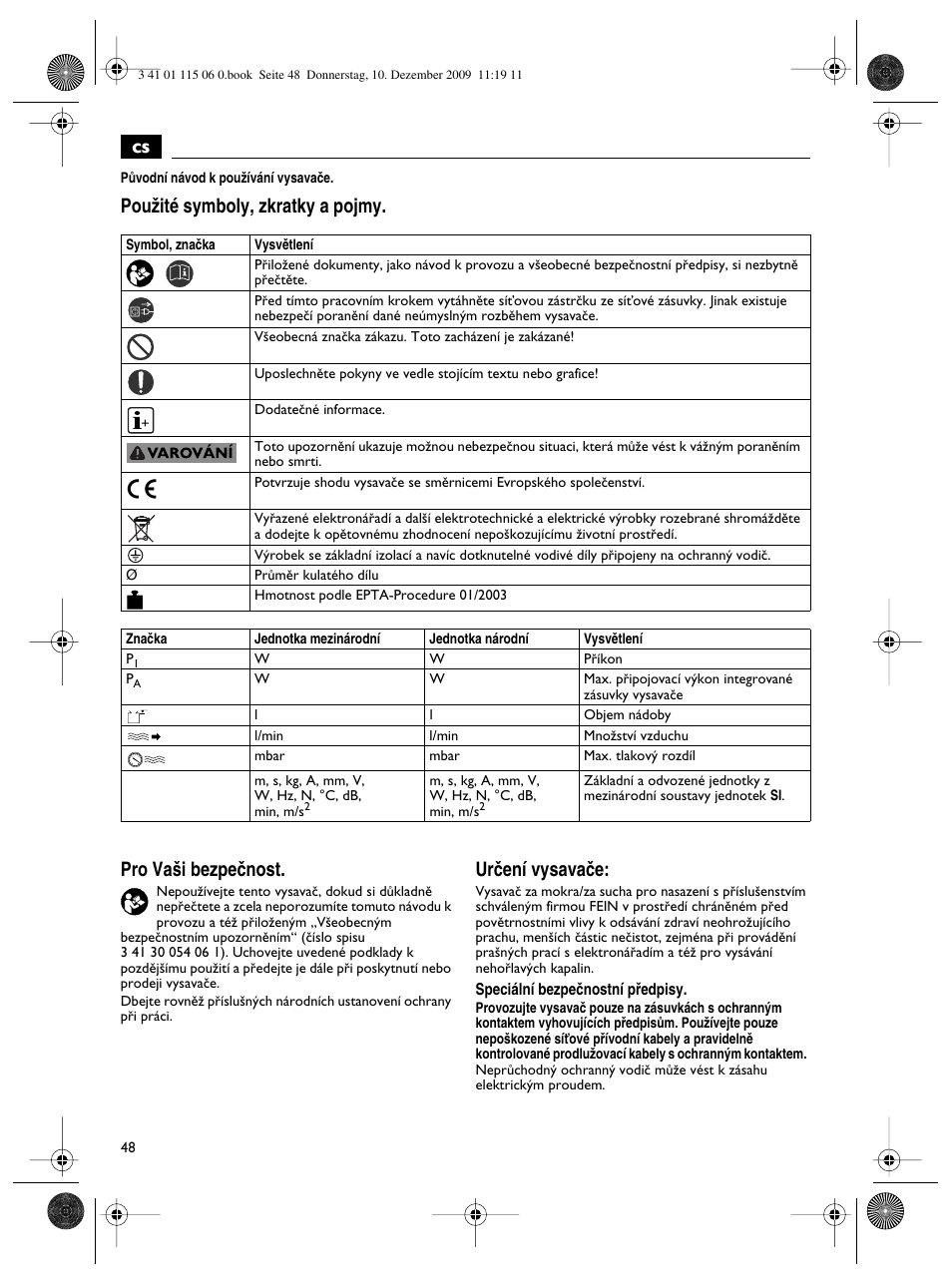 Urãení vysavaãe | Fein Dustex_40 User Manual | Page 48 / 61