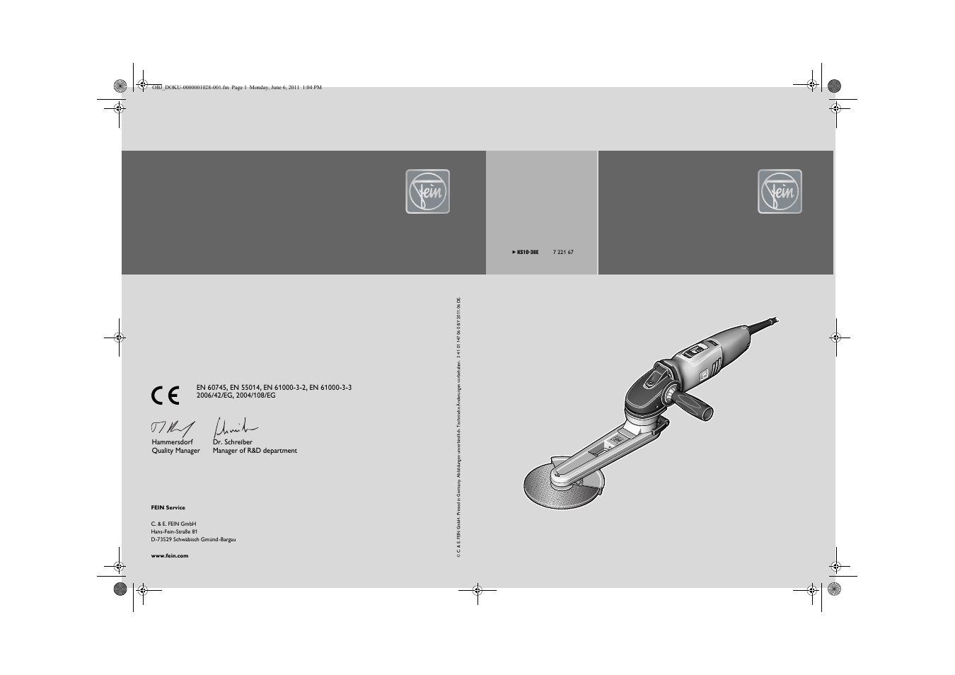 Fein KS 10-38E User Manual | 155 pages