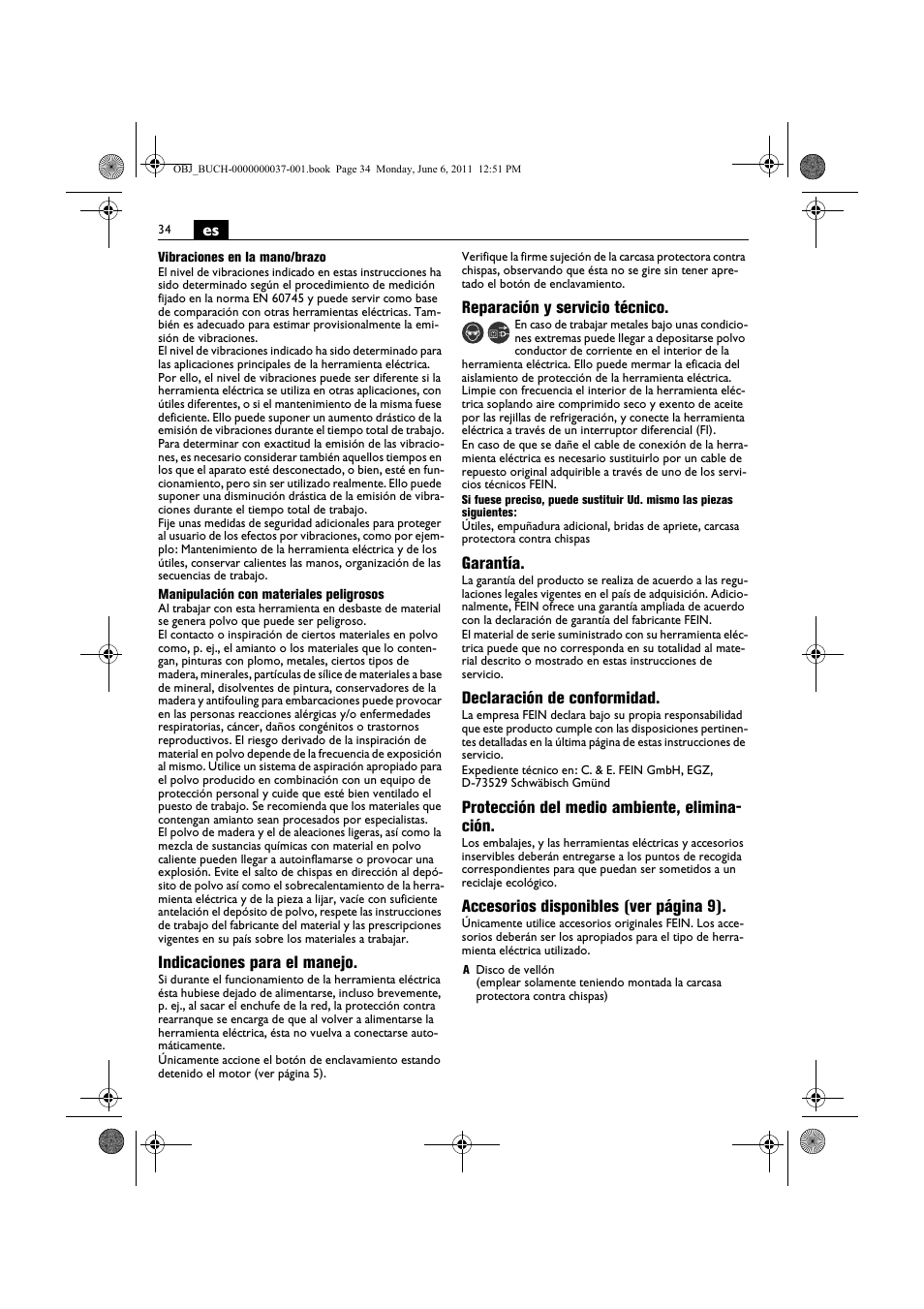 Fein KS 10-38E User Manual | Page 34 / 155