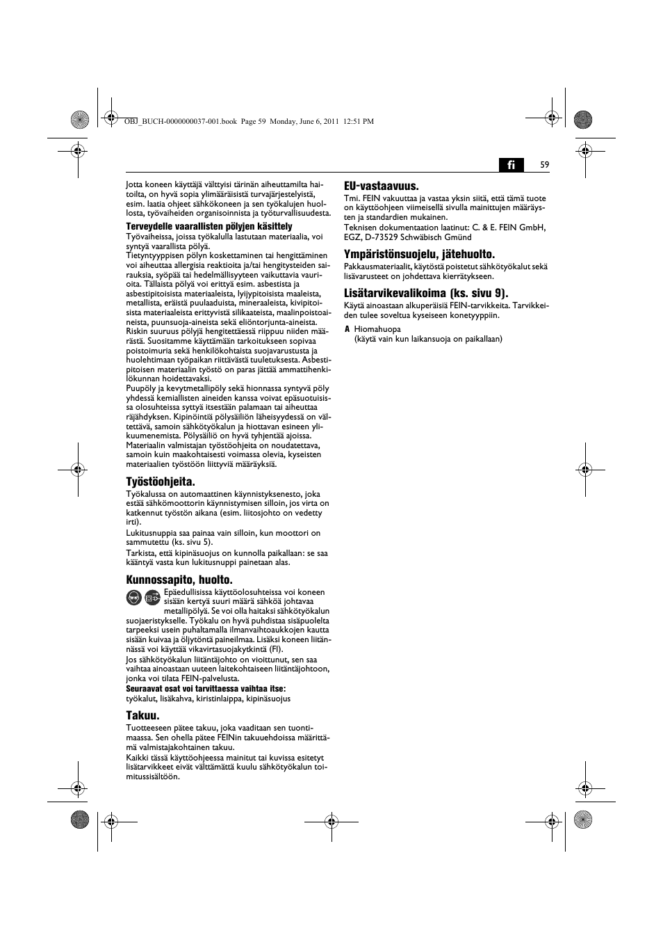 Fein KS 10-38E User Manual | Page 59 / 155