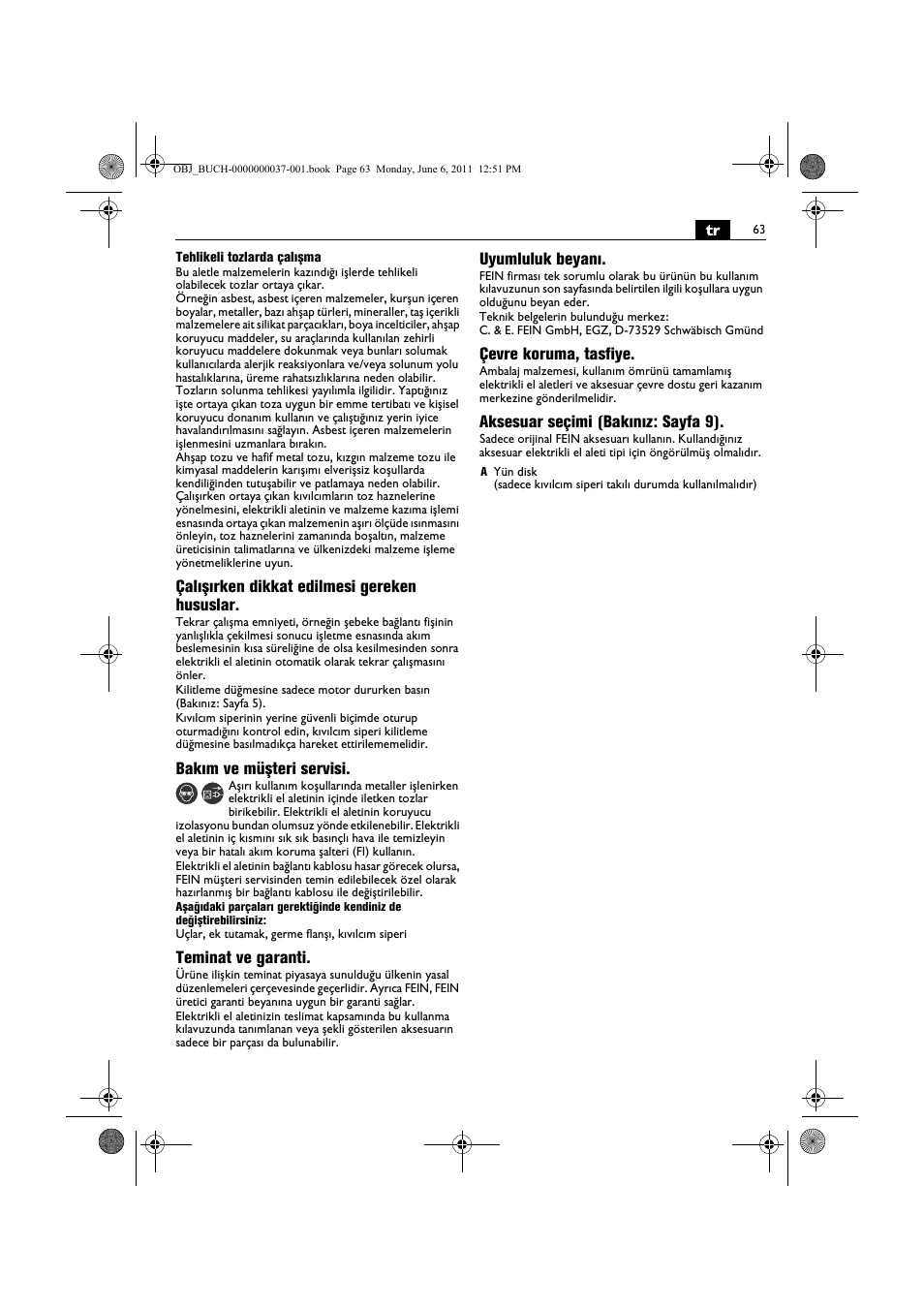 Fein KS 10-38E User Manual | Page 63 / 155