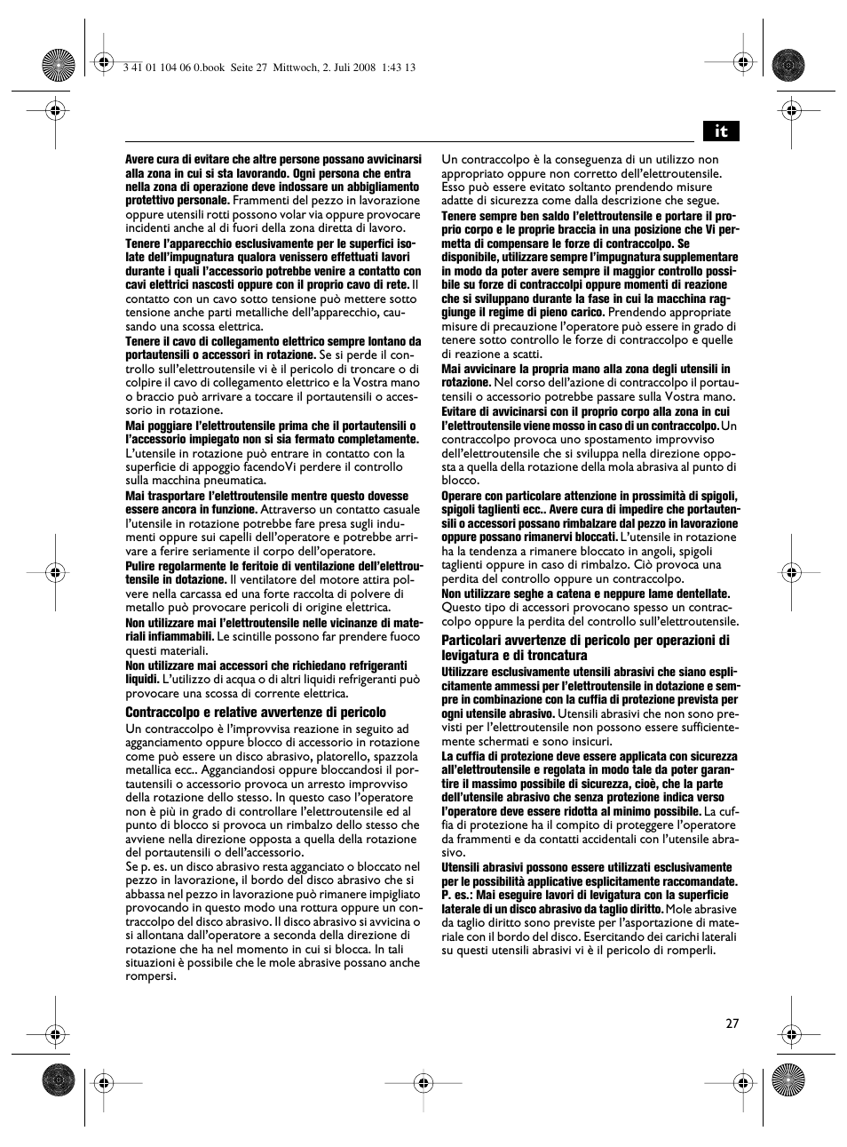 Fein WSB-14-125T User Manual | Page 27 / 99