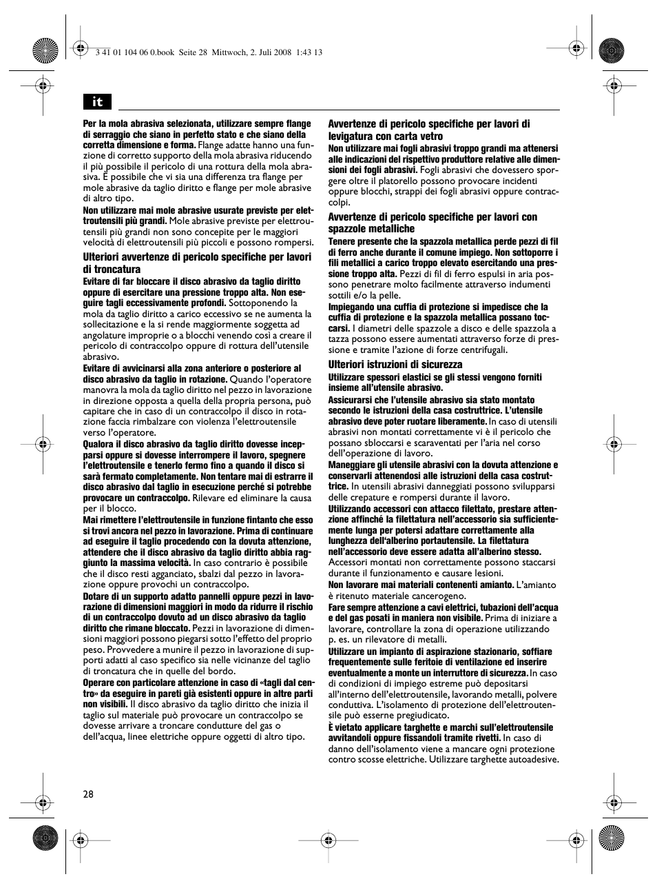 Fein WSB-14-125T User Manual | Page 28 / 99