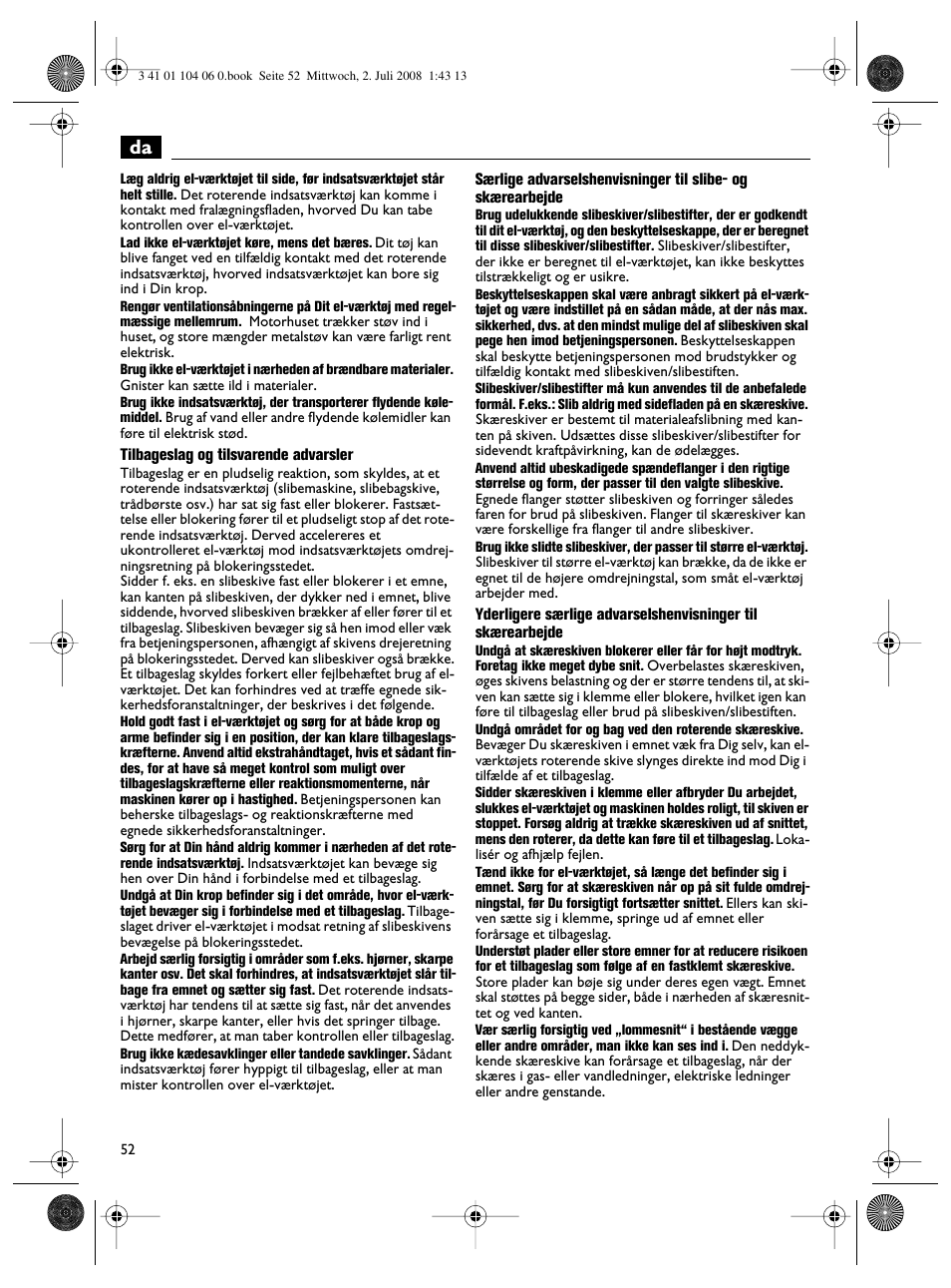Fein WSB-14-125T User Manual | Page 52 / 99